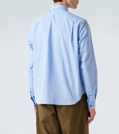 Prada Light Blue Stretch Poplin Shirt In Blue