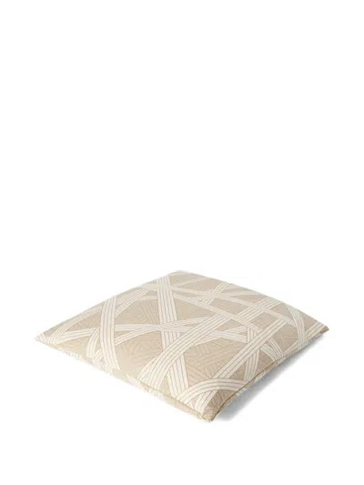 Missoni Home Nastri Cushion 60x60 Cm With Contrasting Stitching In Neutral