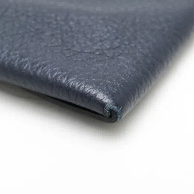 Pre-owned Hermes Bastia Navy Leather Coin Purse/coin Case ()