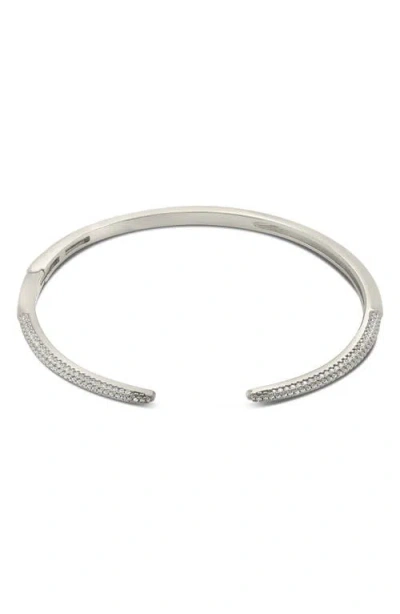 Sterling Forever Cz Open Spike Cuff Bracelet In Silver