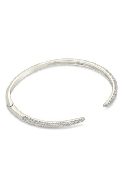 Sterling Forever Cz Open Spike Cuff Bracelet In Silver