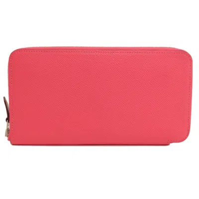 Pre-owned Hermes Pink Rose Azalee Epsom Leather Long Wallet (bi-fold) ()