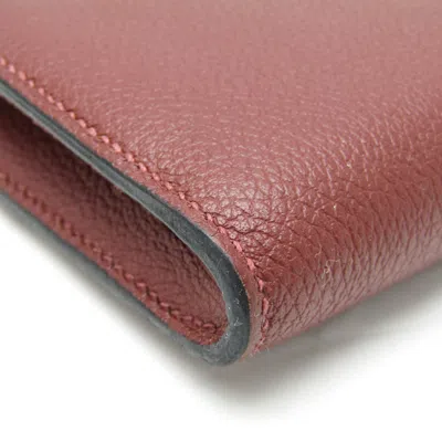 Pre-owned Hermes Remix Voyage Rouge H Leather Long Wallet (bi-fold) () In Red