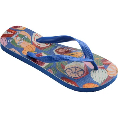 Havaianas X Farm Rio Fruit Flip Flop In Blue