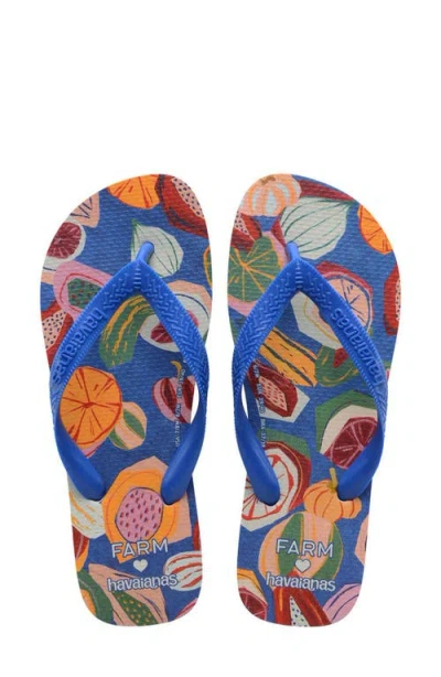 Havaianas X Farm Rio Fruit Flip Flop In Blue