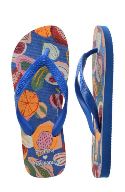Havaianas X Farm Rio Fruit Flip Flop In Blue