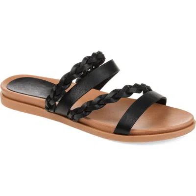 Journee Collection Journee Women's Colette Medium And Wide Width Flat Sandals In Black