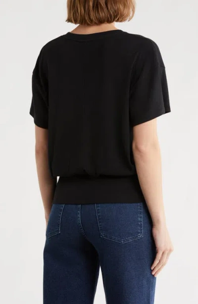 Melrose And Market Banded Hem Rib T-shirt In Black