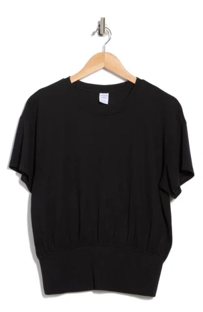 Melrose And Market Banded Hem Rib T-shirt In Black