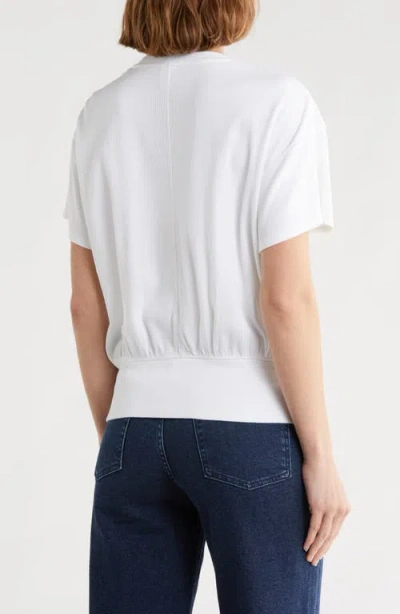 Melrose And Market Banded Hem Rib T-shirt In White