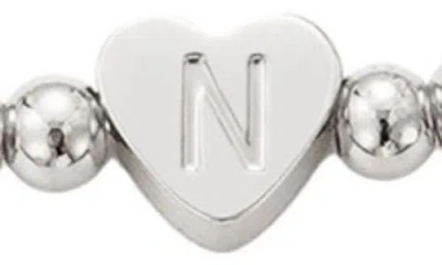 Adornia Silver Ball Bead Initial Bracelet Set In Gray