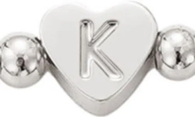 Adornia Beaded Initial Charm Bracelet Set In Silver