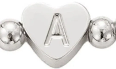 Adornia Silver Ball Bead Initial Bracelet Set In Silver