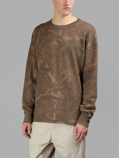 Shop Yeezy Brown Thermal Long Sleeves T-shirt