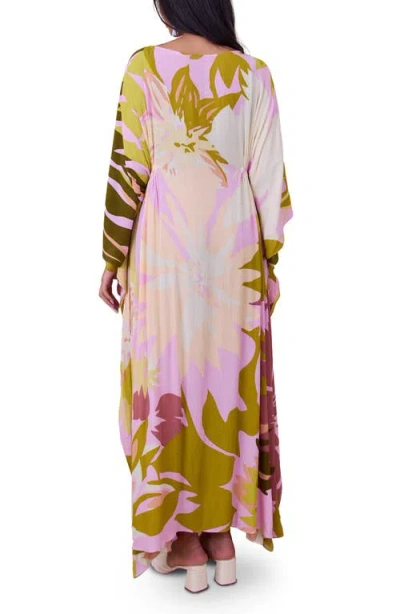 Saachi Botanical Print Maxi Caftan In Animal Print