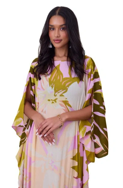 Saachi Botanical Print Maxi Caftan In Animal Print