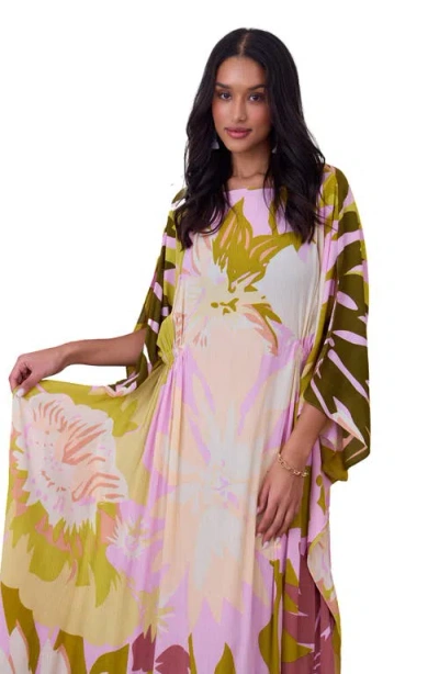 Saachi Botanical Print Maxi Caftan In Animal Print