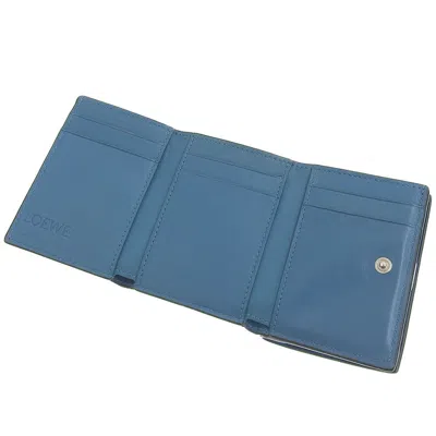 Pre-owned Loewe Blue Leather Wallet (tri-fold) ()