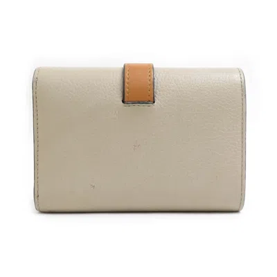 Pre-owned Loewe Brown Grayish Pink Leather Wallet (tri-fold) () In Multi