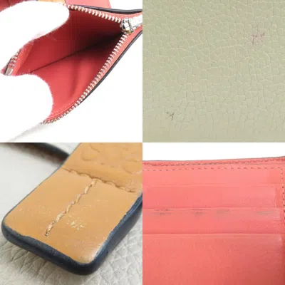 Pre-owned Loewe Brown Grayish Pink Leather Wallet (tri-fold) () In Multi