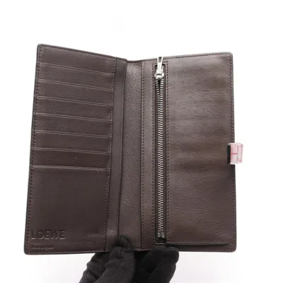 Pre-owned Loewe Red Color Leather Long Wallet (bi-fold) ()