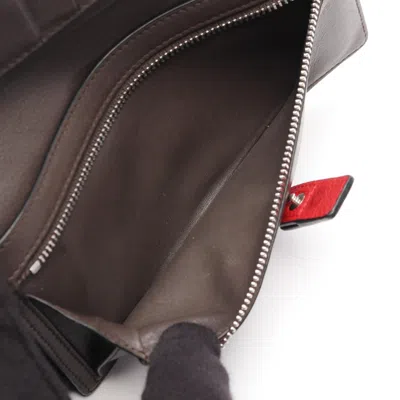 Pre-owned Loewe Red Color Leather Long Wallet (bi-fold) ()