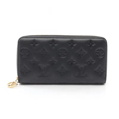 Pre-owned Louis Vuitton Black Leather Long Wallet (bi-fold) ()