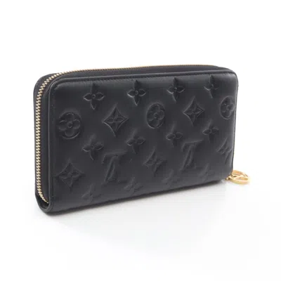 Pre-owned Louis Vuitton Black Leather Long Wallet (bi-fold) ()