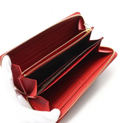 Pre-owned Louis Vuitton Brown Monogram Red Color Coated Canvas Long Wallet (bi-fold) () In Multi