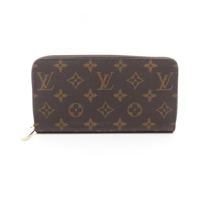 Pre-owned Louis Vuitton Brown Pvc Coated Canvas Leather Long Wallet (bi-fold) ()
