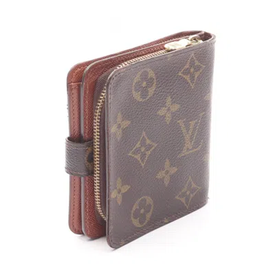 Pre-owned Louis Vuitton Brown Pvc Coated Canvas Wallet (bi-fold) ()