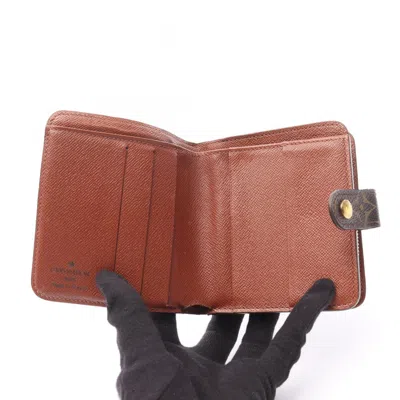 Pre-owned Louis Vuitton Brown Pvc Coated Canvas Wallet (bi-fold) ()