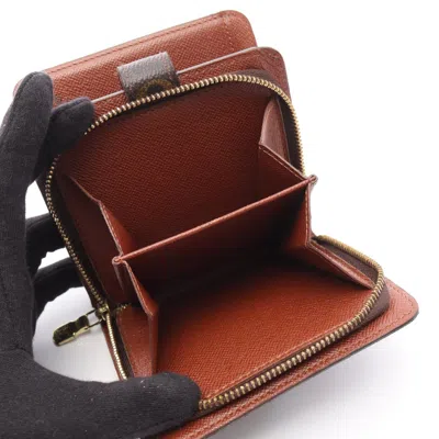 Pre-owned Louis Vuitton Brown Pvc Coated Canvas Wallet (bi-fold) ()