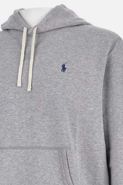 Polo Ralph Lauren Classic Pullover Hoodie With Drawstring In Gray