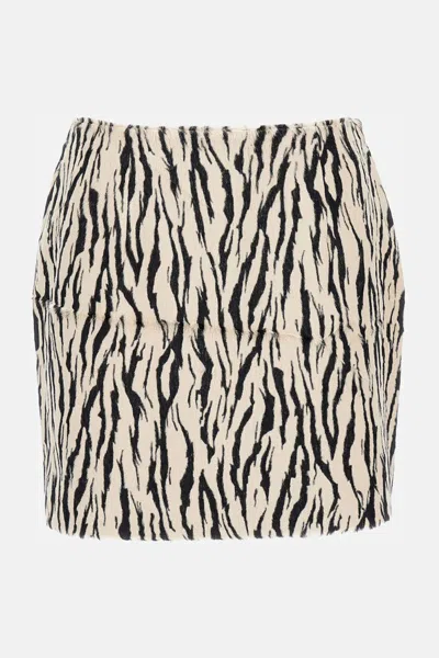 Rotate Birger Christensen Rotate Animal Print Textured Skirt With Form-fitting Design In Multi