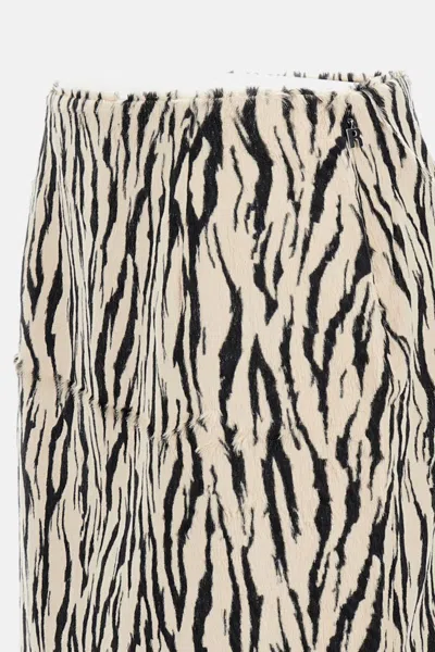 Rotate Birger Christensen Rotate Animal Print Textured Skirt With Form-fitting Design In Multi