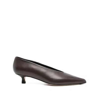 Aeyde Clara 35 Python-effect Leather Pumps In Brown