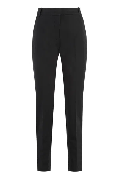 Pinko Bello Cigarette Pants In Milano Stitch In Black