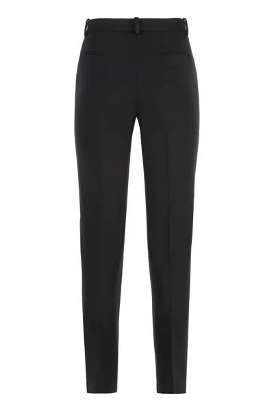 Pinko Bello Cigarette Pants In Milano Stitch In Black