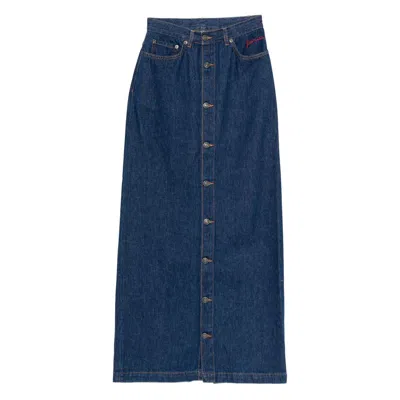 Fiorucci Button-front Denim Skirt In Blue