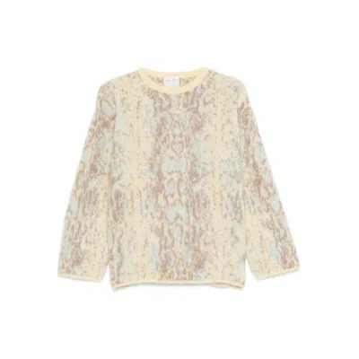 Forte Forte Snakeskin-pattern Crew-neck Sweater In Neutral