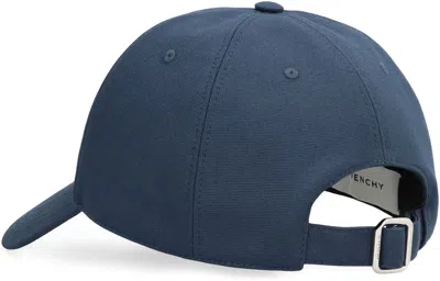 Givenchy Embroidered Cap With Curved Brim And Metal Buckle In Blue