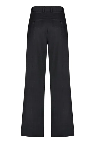 Isabel Marant 'romina' Grey High Waist Pants With Check Motif In Black