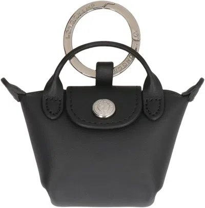 Longchamp Le Pliage Xtra Key Ring In Black