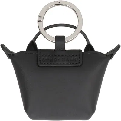 Longchamp Le Pliage Xtra Key Ring In Black
