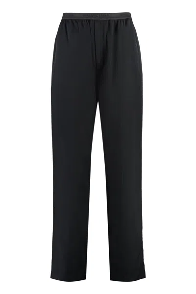 Balenciaga Elastic Waistband Trousers With Back And Side Pockets In Black