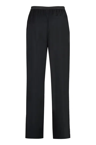 Balenciaga Elastic Waistband Trousers With Back And Side Pockets In Black