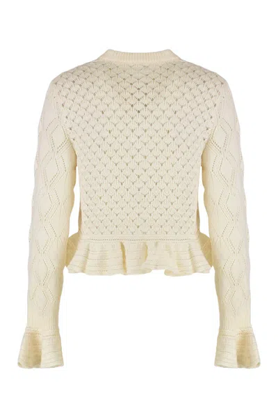 Chloé Cotton Blend Cardigan In Neutral