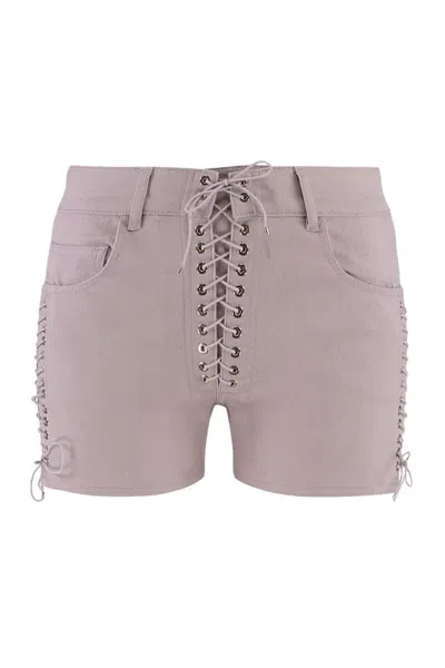 Ludovic De Saint Sernin Tailored Straight Shorts Eyelet Detailing In Pink