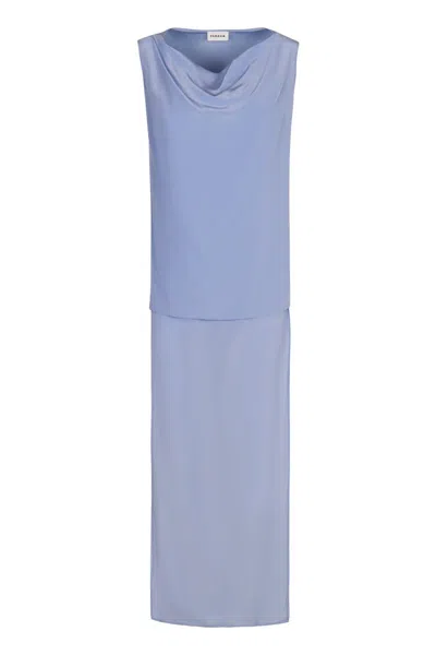 P.a.r.o.s.h Cowl-neck High-low Blouse In Blue